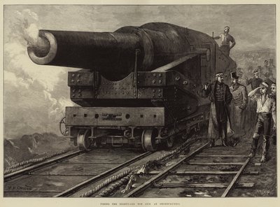 Strzelanie z osiemdziesięciotonowego pistoletu w Shoeburyness autorstwa William Heysham Overend
