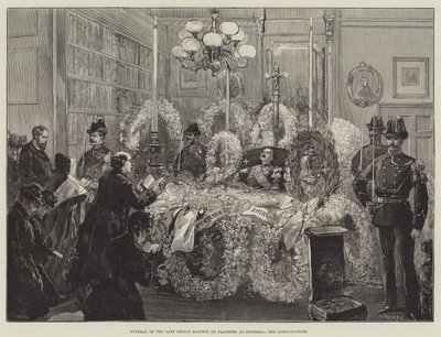 Pogrzeb zmarłego księcia Baldwina z Flandrii w Brukseli, w stanie leżącym autorstwa William Heysham Overend