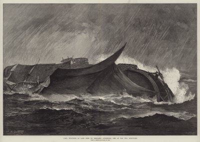 HMS Eurydice jako ostatni raz widziany przez Benjamina Cuddiforda, jednego z dwóch ocalałych autorstwa William Heysham Overend