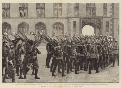 Inspekcja Gwardii Grenadierów przez królową w zamku Windsor autorstwa William Heysham Overend