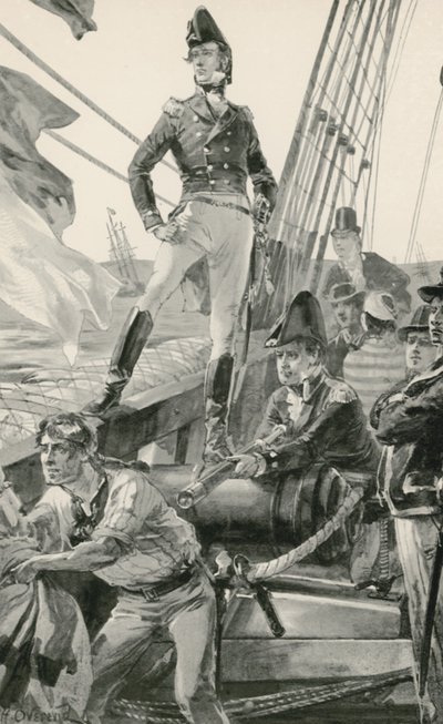 Sygnały Lorda Cochrane o pomoc w ataku na flotę francuską autorstwa William Heysham Overend