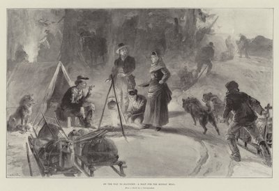 W drodze do Klondike, postój na południowy posiłek autorstwa William Heysham Overend