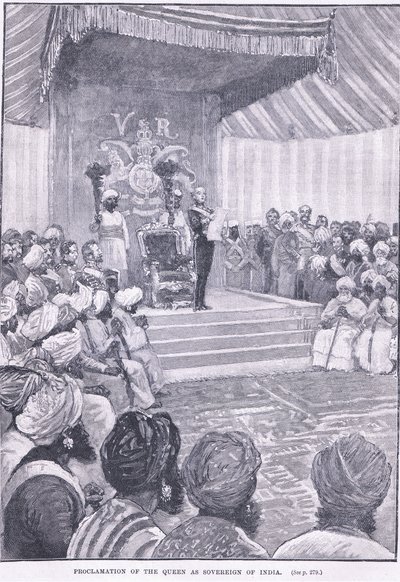 Proklamacja królowej suwerennej Indii 1858 AD autorstwa William Heysham Overend