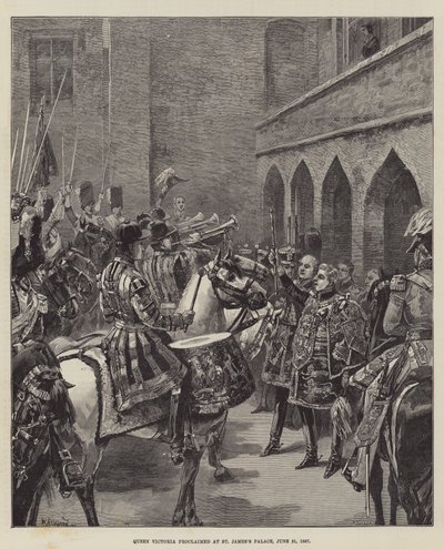 Królowa Wiktoria proklamowana w Pałacu św. Jakuba, 21 czerwca 1837 r autorstwa William Heysham Overend