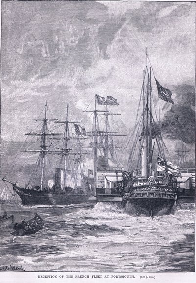 Odbiór francuskiej floty w Portsmouth 1865 AD autorstwa William Heysham Overend