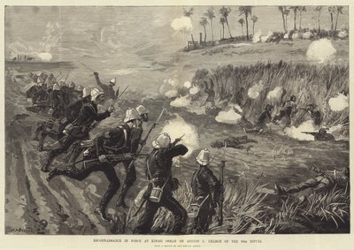 Rekonesans w siłach w Kindji Osman 5 sierpnia, szarża 60. strzelców autorstwa William Heysham Overend