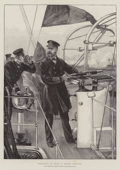 Sygnalizacja na pokładzie brytyjskiego pancernika autorstwa William Heysham Overend