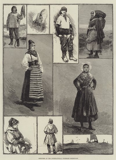Szkice na Międzynarodowej Wystawie Rybołówstwa autorstwa William Heysham Overend