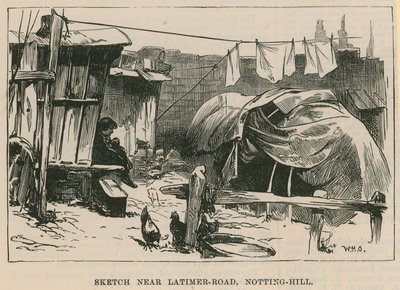 Szkice Cygańskiego Życia; Szkic w pobliżu Latimer Road, Notting Hill autorstwa William Heysham Overend