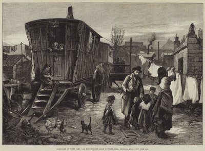 Szkice z życia Cyganów, obozowisko w pobliżu Latimer-Road, Notting-Hill autorstwa William Heysham Overend