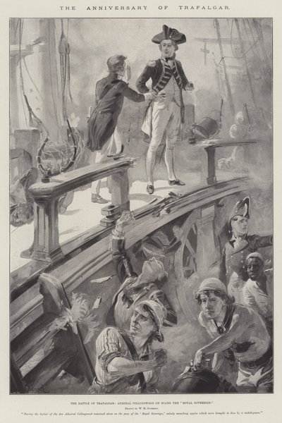 Rocznica Trafalgaru, Bitwa pod Trafalgarem, Admirał Collingwood na pokładzie Królewskiego Suwerena autorstwa William Heysham Overend