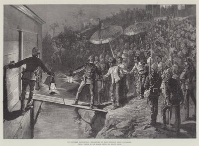 Wyprawa do Birmy, wyjazd króla Theebaw z Mandalay autorstwa William Heysham Overend