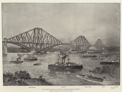 Channel Squadron w Anchor przy Forth Bridge, 2 września autorstwa William Heysham Overend