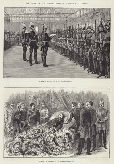 Śmierć cesarza niemieckiego Wilhelma I w Berlinie autorstwa William Heysham Overend
