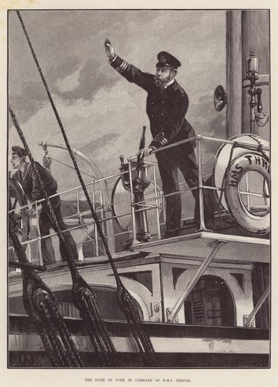 Książę Yorku w dowództwie HMS Thrush autorstwa William Heysham Overend