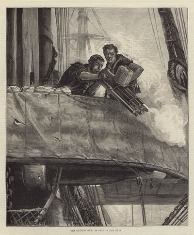 Gatling Gun, używany w naszej marynarce wojennej autorstwa William Heysham Overend