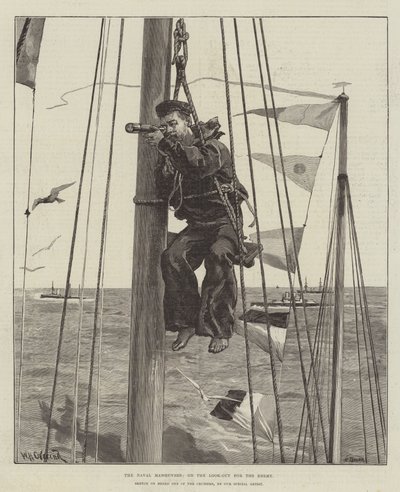 Manewry morskie w poszukiwaniu wroga autorstwa William Heysham Overend