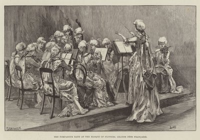 Zespół Pompadour na Masque of Flowers, Grande Fete Francaise autorstwa William Heysham Overend