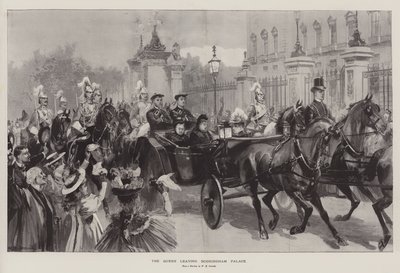 Królowa opuszcza Pałac Buckingham autorstwa William Heysham Overend