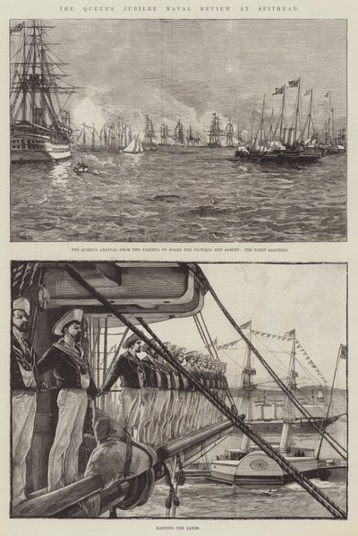 Jubileuszowy przegląd marynarki królowej w Spithead autorstwa William Heysham Overend