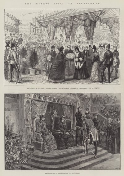 Wizyta królowej w Birmingham autorstwa William Heysham Overend