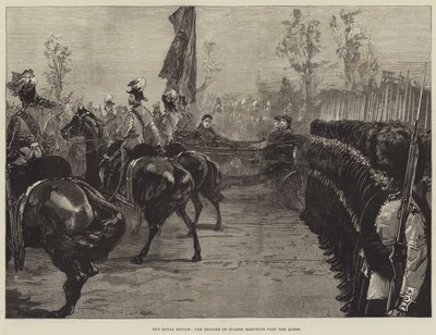 The Royal Review, brygada gwardii maszerująca obok królowej autorstwa William Heysham Overend