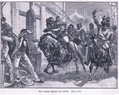 Zbuntowany Sepoys w Delhi 1857 AD autorstwa William Heysham Overend