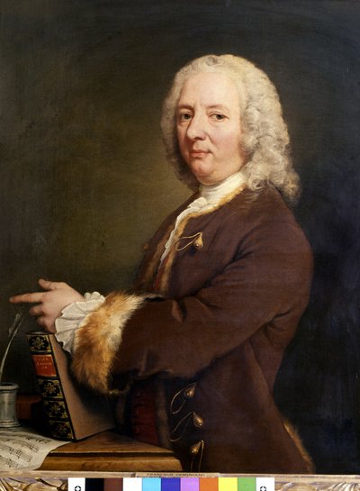 Portret Francesco Saverio Geminiani.Włoski muzyk autorstwa William Hoare