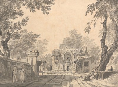 Widok meczetu w Chunar Gur [Chunargarh] autorstwa William Hodges