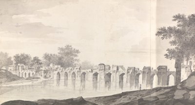 Widok mostu w Jaunpurze nad rzeką Gomti autorstwa William Hodges