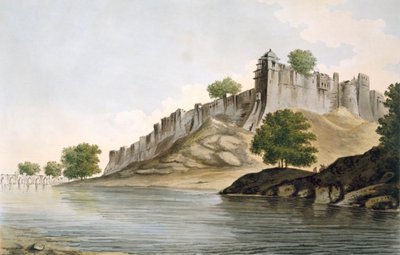 Widok na fort Ilionpoor nad brzegiem rzeki Goomty, wyd. 1785-88. autorstwa William Hodges