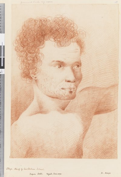 Strona 24a Otago, wódz wyspy Amsterdam, 1768-75 (czerwona i biała kreda) autorstwa William Hodges