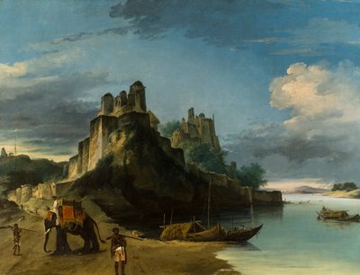 Południowo-zachodnia strona fortecy Chunur Ghur nad Gangesem, Uttar Pradesh autorstwa William Hodges