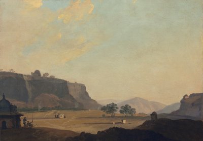 Widok w pobliżu Fortu Gwalior, Indie, ok.1783 autorstwa William Hodges