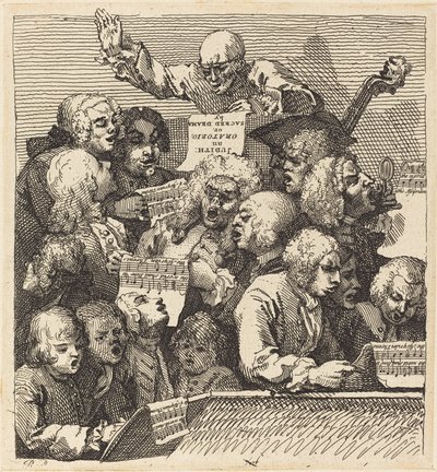 Chór śpiewaków autorstwa William Hogarth