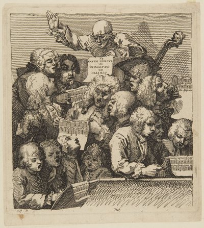 Chór śpiewaków autorstwa William Hogarth