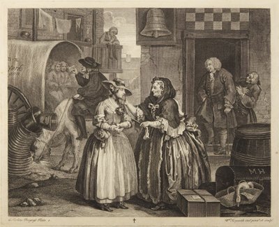Kariera prostytutki, tablica 1 autorstwa William Hogarth