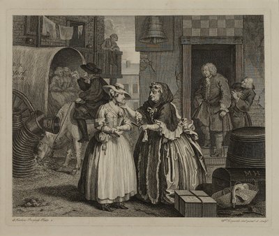 Kariera prostytutki: tablica 1 autorstwa William Hogarth