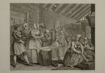 Życie prostytutki: tablica 4 autorstwa William Hogarth