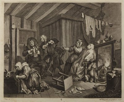 Kariera prostytutki, tablica 5 autorstwa William Hogarth