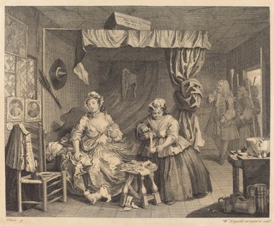 Postęp nierządnicy: pl.3 autorstwa William Hogarth