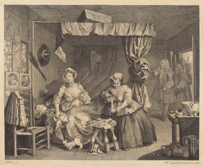 Kariera prostytutki: tablica 3 autorstwa William Hogarth