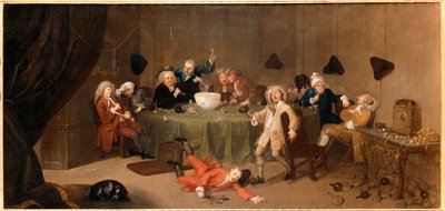 Nowoczesna rozmowa o północy... (olej na płótnie) autorstwa William Hogarth