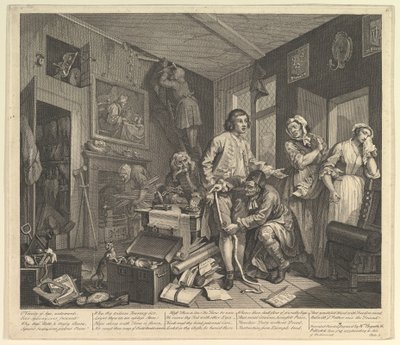 A Rakes Progress, płyta 1, 25 czerwca 1735. autorstwa William Hogarth