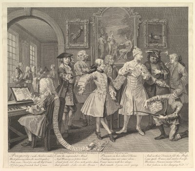 A Rakes Progress, płyta 2, 25 czerwca 1735. autorstwa William Hogarth