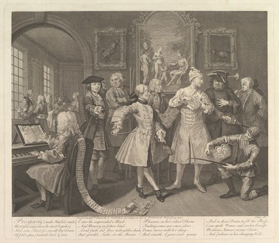 A Rakes Progress, płyta 2, 25 czerwca 1735. autorstwa William Hogarth