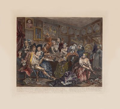Postęp rozpustnika, płyta 3: Scena w karczmie, ok. 1735. autorstwa William Hogarth