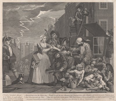Kariera hulaki, tablica 4: idzie do sądu autorstwa William Hogarth