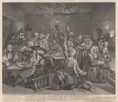 Kariera rozpustnika, tablica 6: Uprawia hazard autorstwa William Hogarth