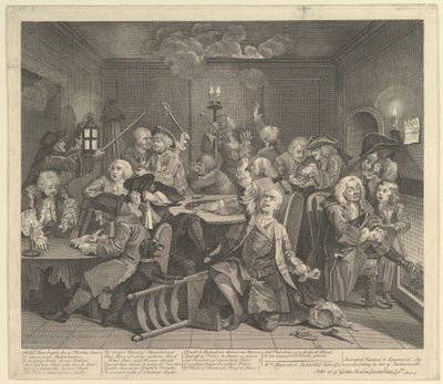 A Rakes Progress, płyta 6, 25 czerwca 1735. autorstwa William Hogarth